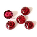 Glass Medium Dome Lampwork Cabochon - Round 11MM FLAWED RUBY