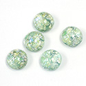 Glass Medium Dome Lampwork Cabochon - Round 11MM MINT OPAL (02201)