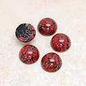 Glass Medium Dome Lampwork Cabochon - Round 11MM RED MATRIX (03270)