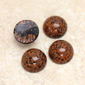 Glass Medium Dome Lampwork Cabochon - Round 13MM HONEY MATRIX with AVENTURINE (03877)