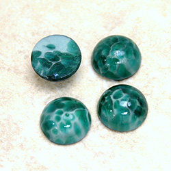 Glass Medium Dome Lampwork Cabochon - Round 13MM CHINESE JADE (00568)
