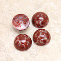 Glass Medium Dome Lampwork Cabochon - Round 13MM DARK BROWN MATRIX (03930)