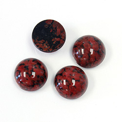 Glass Medium Dome Lampwork Cabochon - Round 13MM DARK CORAL MATRIX (03268)