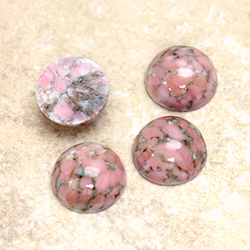 Glass Medium Dome Lampwork Cabochon - Round 13MM ROSE MATRIX (03989)