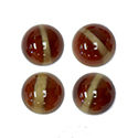 Czech Glass Medium Dome Lampwork Cabochon - Round 13MM BROWN TIGER EYE (0369)