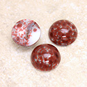 Glass Medium Dome Lampwork Cabochon - Round 15MM DARK BROWN MATRIX (03930)