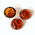 Glass Medium Dome Lampwork Cabochon - Round 15MM FLAWED TOPAZ