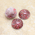 Glass Medium Dome Lampwork Cabochon - Round 15MM ROSE MATRIX (03989)