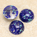 Glass Medium Dome Lampwork Cabochon - Round 18MM DARK BLUE MATRIX (01224)