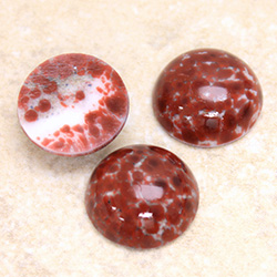 Glass Medium Dome Lampwork Cabochon - Round 18MM DARK BROWN MATRIX (03930)