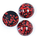 Glass Medium Dome Lampwork Cabochon - Round 18MM DARK CORAL MATRIX (03268)