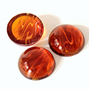Glass Medium Dome Lampwork Cabochon - Round 18MM FLAWED TOPAZ