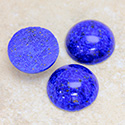 Glass Medium Dome Lampwork Cabochon - Round 18MM LAPIS LAZULI (00392)