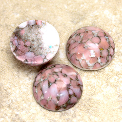Glass Medium Dome Lampwork Cabochon - Round 18MM ROSE MATRIX (03270)