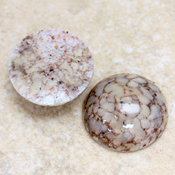 Glass Medium Dome Lampwork Cabochon - Round 21MM EARTH MATRIX (00647)