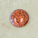 Glass Medium Dome Lampwork Cabochon - Round 25MM CORAL MATRIX