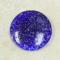 Glass Medium Dome Lampwork Cabochon - Round 35MM LAPIS LAZULI (00392)
