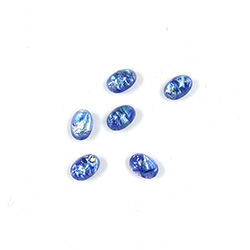 Glass Medium Dome Lampwork Cabochon - Oval 06x4MM SEA BLUE OPAL (02208)