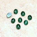 Glass Medium Dome Lampwork Cabochon - Oval 07x5MM CHINESE JADE (00568)