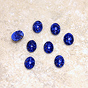 Glass Medium Dome Lampwork Cabochon - Oval 07x5MM LAPIS LAZULI (00392)