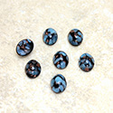 Glass Medium Dome Lampwork Cabochon - Oval 08x6MM BLUE MATRIX with AVENTURINE (03271)