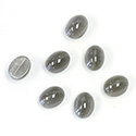 Glass Medium Dome Lampwork Cabochon - Oval 08x6MM GREY CAT'S EYE