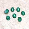 Glass Medium Dome Lampwork Cabochon - Oval 08x6MM CHINESE JADE (00568)