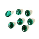 Glass Medium Dome Lampwork Cabochon - Oval 08x6MM FLAWED EMERALD