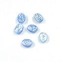 Glass Medium Dome Lampwork Cabochon - Oval 08x6MM DENIM OPAL (02402)