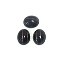 Glass Medium Dome Lampwork Cabochon - Oval 10x8MM JET WITH GOLDSTONE LINES