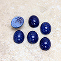 Glass Medium Dome Lampwork Cabochon - Oval 10x8MM LAPIS LAZULI (00392)