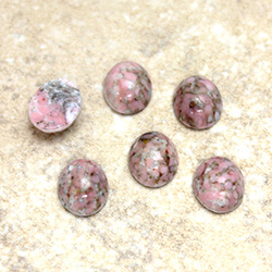Glass Medium Dome Lampwork Cabochon - Oval 10x8MM ROSE MATRIX (03989)