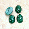 Glass Medium Dome Lampwork Cabochon - Oval 14x10MM CHINESE JADE (00568)