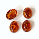 Glass Medium Dome Lampwork Cabochon - Oval 14x10MM FLAWED TOPAZ
