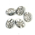 Glass Medium Dome Lampwork Cabochon - Oval 14x10MM OPAL GREY (05121)