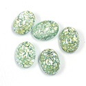 Glass Medium Dome Lampwork Cabochon - Oval 14x10MM MINT OPAL (02201)