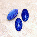 Glass Medium Dome Lampwork Cabochon - Oval 18x9MM LAPIS LAZULI (00392)