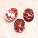 Glass Medium Dome Lampwork Cabochon - Oval 18x13MM DARK BROWN MATRIX (03930)