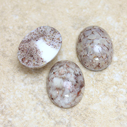 Glass Medium Dome Lampwork Cabochon - Oval 18x13MM EARTH MATRIX (00647)