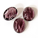 Glass Medium Dome Lampwork Cabochon - Oval 18x13MM FLAWED AMETHYST