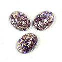 Glass Medium Dome Lampwork Cabochon - Oval 18x13MM AMETHYST OPAL (02206)