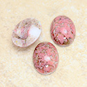 Glass Medium Dome Lampwork Cabochon - Oval 18x13MM ROSE MATRIX (03989)