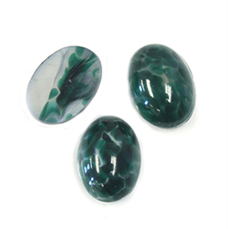 Glass Medium Dome Lampwork Cabochon - Oval 18x13MM WYOMING JADE