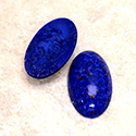 Glass Medium Dome Lampwork Cabochon - Oval 24X14MM LAPIS LAZULI (00392)