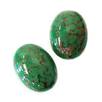 Czech Preciosa Glass Medium Dome Lampwork Cabochon - Oval 25x18MM GREEN MATRIX W/ GOLDSTONE (00654)