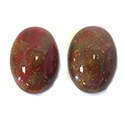 Glass Medium Dome Lampwork Cabochon - Oval 25x18MM MIXED EPIDOT GOLDSTONE (03888)