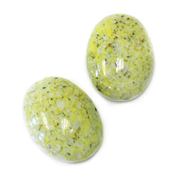 Czech Preciosa Glass Medium Dome Lampwork Cabochon - Oval 25x18MM YELLOW MATRIX (04379)