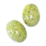 Czech Preciosa Glass Medium Dome Lampwork Cabochon - Oval 25x18MM YELLOW MATRIX (04379)