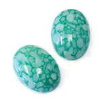 Czech Preciosa Glass Medium Dome Lampwork Cabochon - Oval 25x18MM LT GREEN MATRIX (04416)