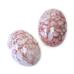 Czech Preciosa Glass Medium Dome Lampwork Cabochon - Oval 25x18MM COPPER MATRIX (04419)